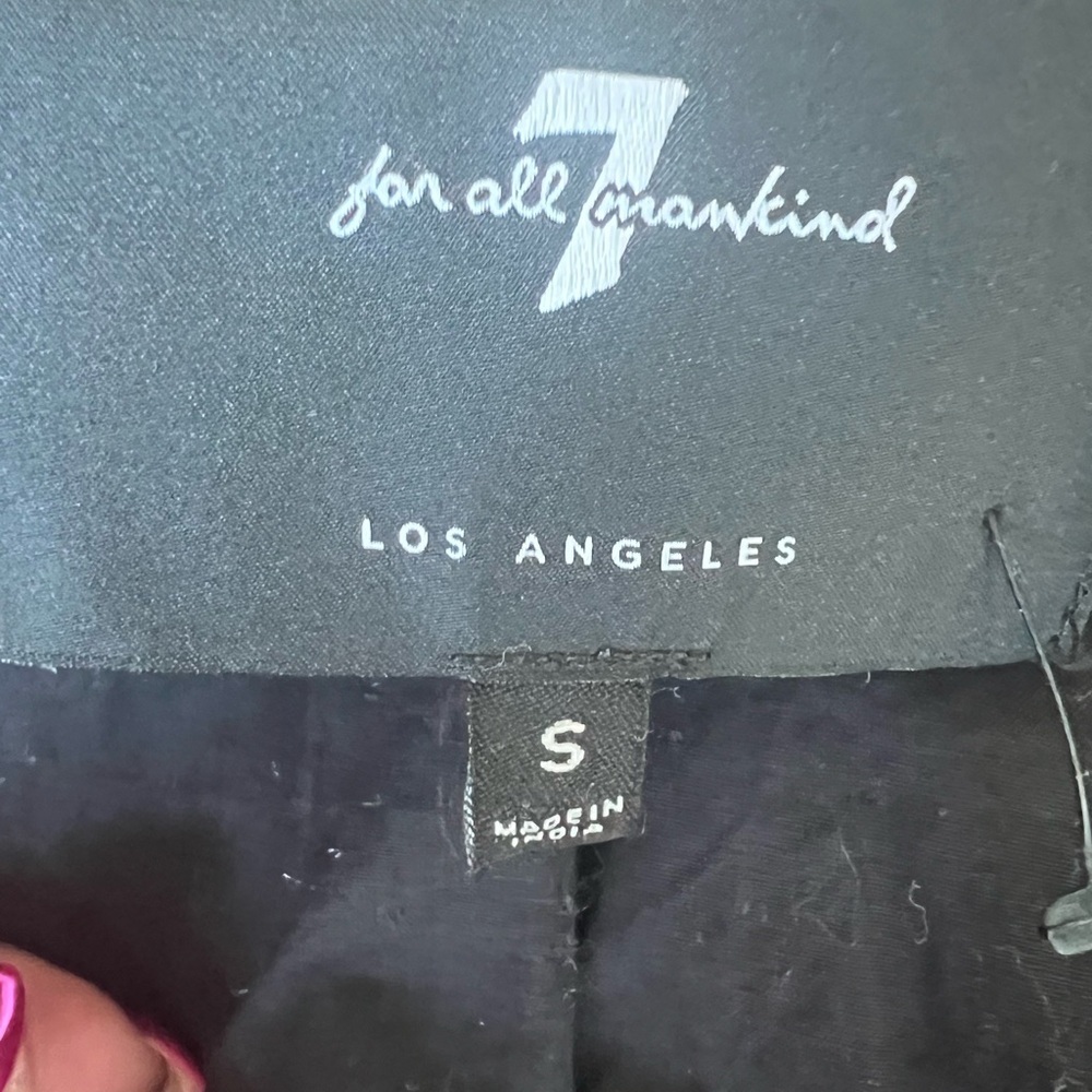 7 for all Mankind Size Small Black Leather Moto Jacket - Picture 9 of 11